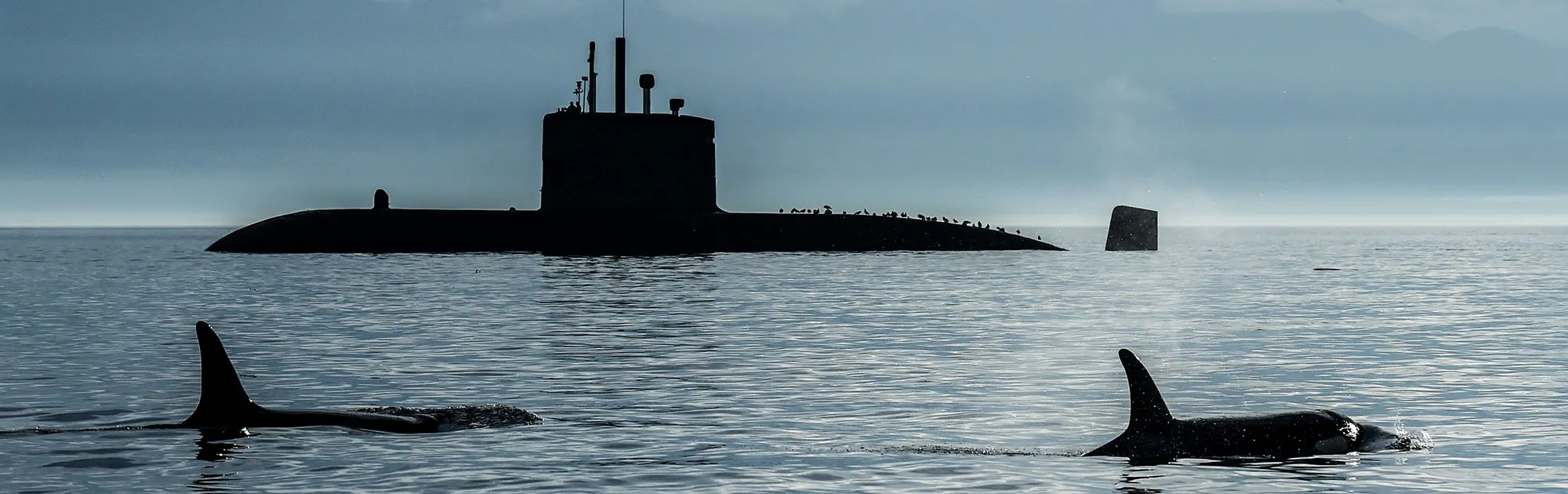 Submarine on the surface off the BC coast