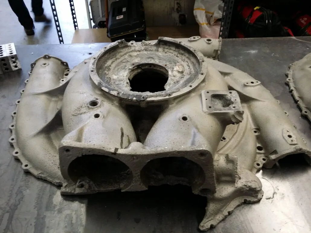 Supercharger casting detail during scanning